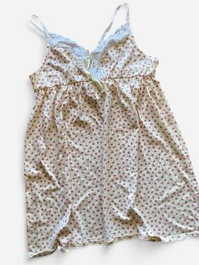 Women's Yellow Floral Mini Babydoll Dress with Lace Trim